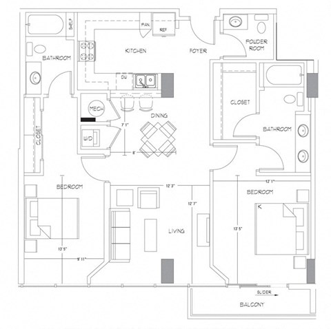 Floorplan at Glass House by Windsor